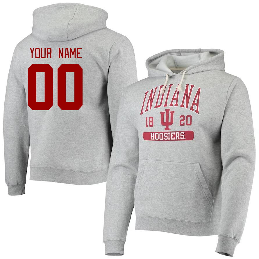 Custom Indiana Hoosiers Name And Number College Hoodie-Gray - Click Image to Close